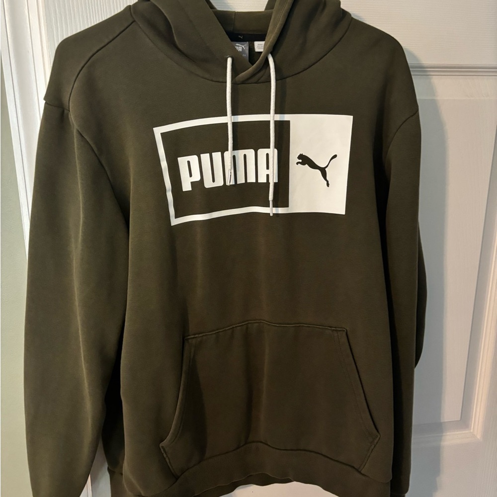 PUMA Men's Dark Green Hoodie